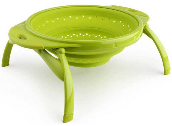 DEXAS Друшляк Коландер складний силіконовий на ніжках 25см  (зелений) 6шт/пак