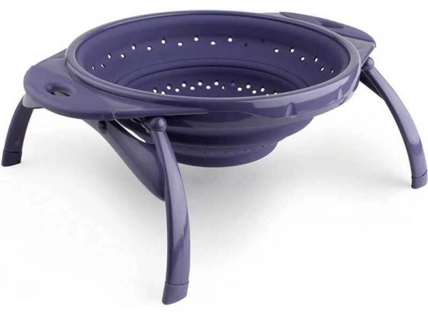 DEXAS Друшляк Коландер складний силіконовий на ніжках 25см (фіолетовий) 6шт/пак