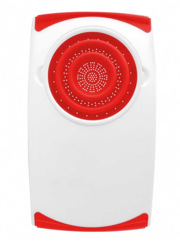 DEXAS Мультифункц. дошка Полі Борд з силіконовим друшляком (білий/червоний) 6шт/пак