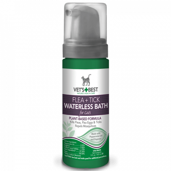 VET`S BEST Flea&Tick Waterless Bath For Cats 147 мл