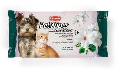 Pet Wipes Muschio Bianco/Очищаючі вологі серветки з білим мускусом PADOVAN Pet Wipes Muschio Bianco