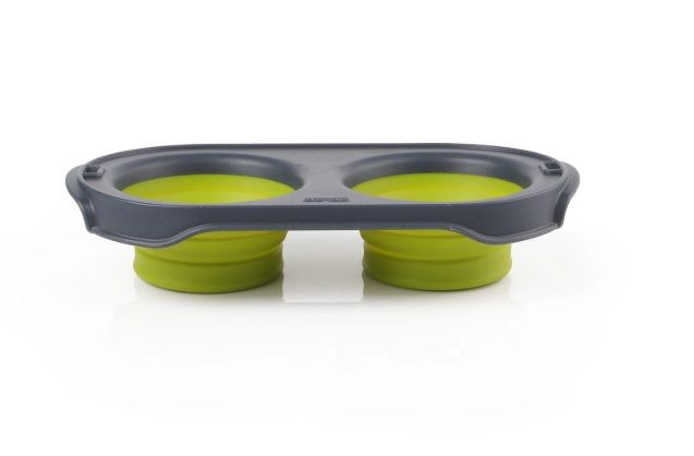 DEXAS Складна миска Пет Фідер подвійна велика 1200 мл (зел.)