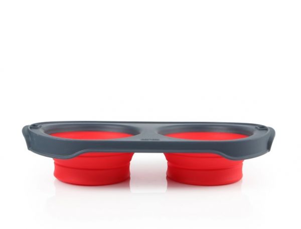 DEXAS Складна миска Пет Фідер подвійна велика 1200 мл (чер.)