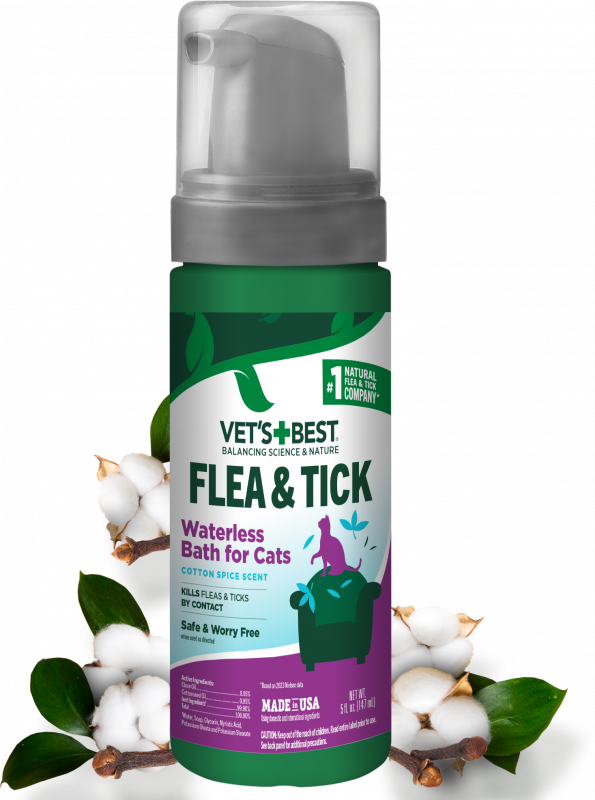 VET`S BEST Flea&Tick Waterless Bath for CATS Cottonspice 150 мл