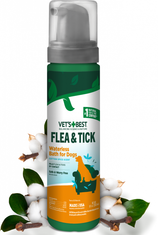 VET`S BEST Flea&Tick Waterless Dog Bath Cottonspice 236 мл