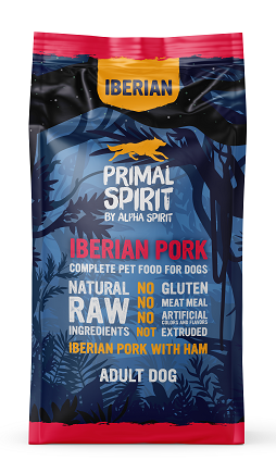 PRIMAL SPIRIT IBERIAN HAM DOG FOOD/Повнораціонний корм д/собак Іберіан Хем 12кг