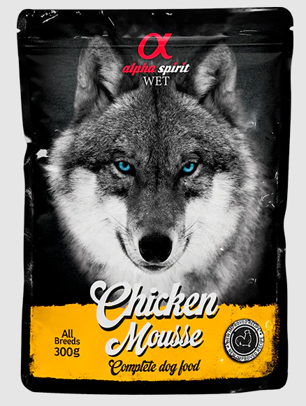 ALPHA SPIRIT POUCH CHICKEN MOUSSE/Вологий корм д/собак Чікен Мусс 300г