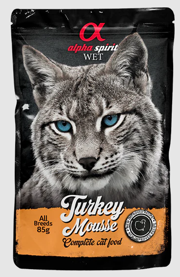 ALPHA SPIRIT POUCH TURKEY MOUSSE/Вологий корм д/котів Торкі Мусс 85г