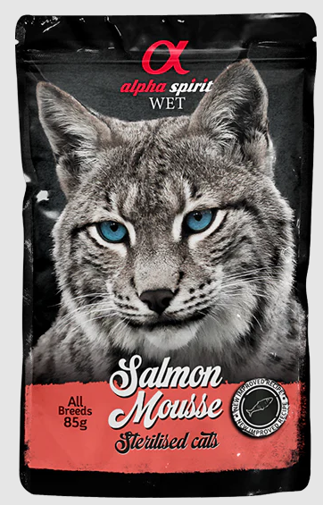 ALPHA SPIRIT POUCH SALMON M. STERILIZED CAT/ Вологий корм д/стериліз.котів Сальмон Мусс 85г
