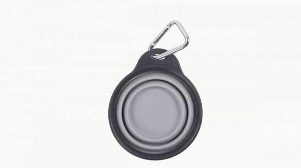 DEXAS Дорожня складна миска Тревел Кап з карабіном мала 240 мл (світло-сіра)