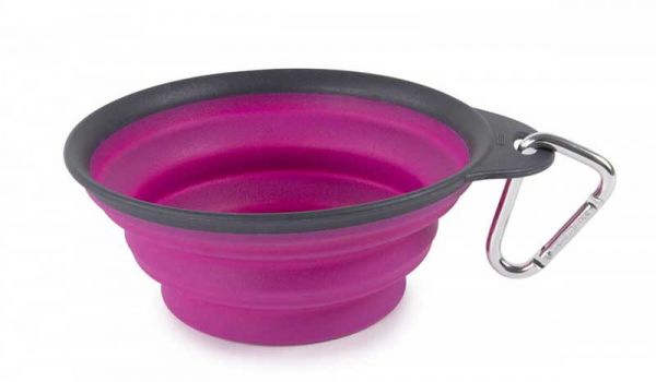 DEXAS Дорожня складна миска Тревел Кап з карабіном велика 480 мл (пурпурна)
