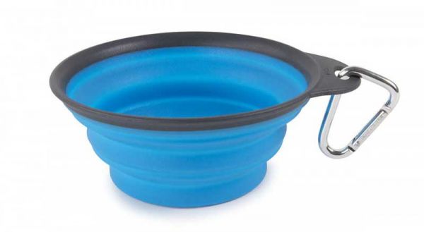 DEXAS Дорожня складна миска Тревел Кап з карабіном велика 480 мл (блакитна)