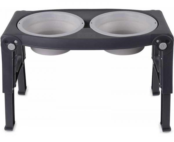 DEXAS Миска подвійна Пет Фідер з регульованими ніжками 960 мл (св-сір)