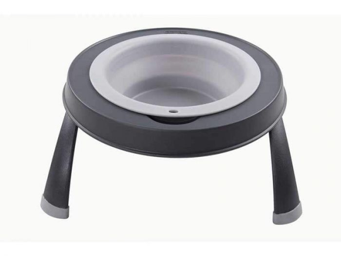 DEXAS Миска одинарна Сінгл Фідер на складній підставці-мала 360 мл (світло-сіра)