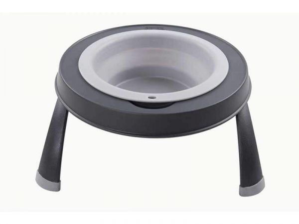 DEXAS Миска одинарна Сінгл Фідер на складній підставці-велика 960 мл (світло-сіра)