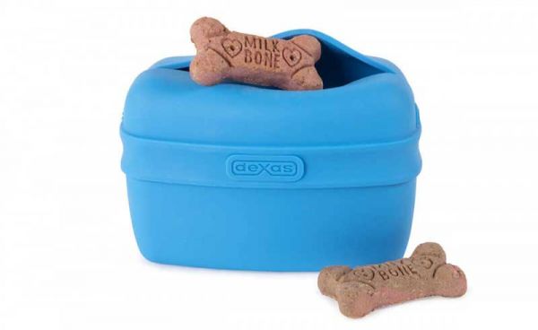 DEXAS Контейнер для ласощів силіконовий Пуч Пауч з кліпсою на пояс (блакитний)