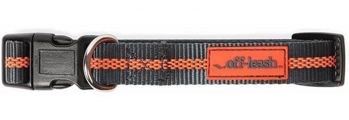 DEXAS Офф-ліш Нашийник середній (сірий/помаранчевий)