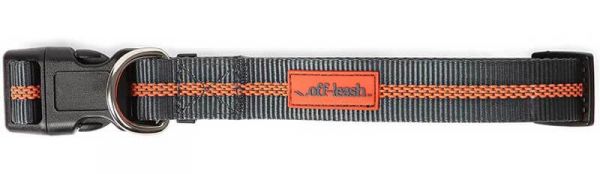 DEXAS Офф-ліш Нашийник великий (сірий/помаранчевий)