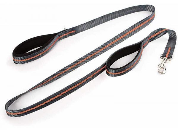 DEXAS Офф-ліш Поводок-перестіжка (сірий/помаранчевий)