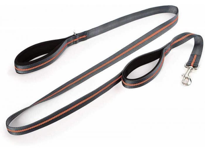 DEXAS Офф-ліш Поводок-перестіжка (сірий/помаранчевий)