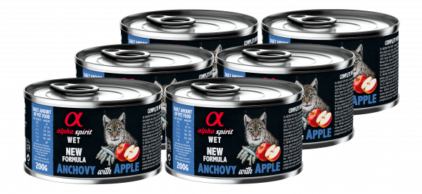 Альфа Спіріт Анчові виз Ред Еппл Едалт Кет консерва д/котів 6 шт х200г