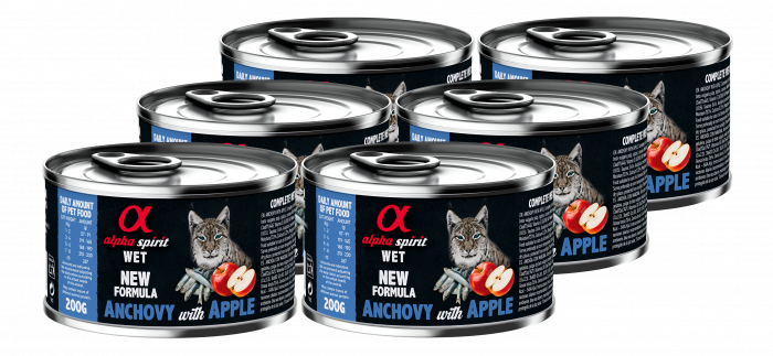 Альфа Спіріт Анчові виз Ред Еппл Едалт Кет консерва д/котів 6 шт х200г