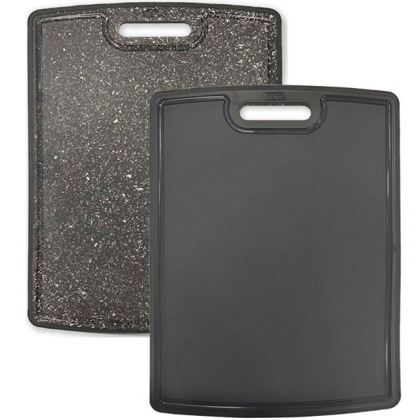 DEXAS Дошка ПоліДуо для нарізання двостороння 28х37см (т.сірий/графіт) 6шт/пак