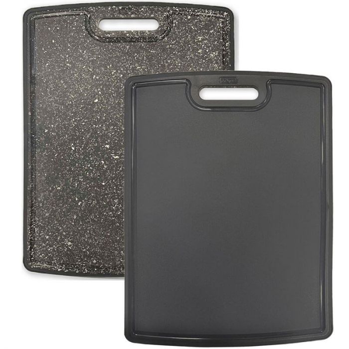 DEXAS Дошка ПоліДуо для нарізання двостороння 28х37см (т.сірий/графіт) 6шт/пак