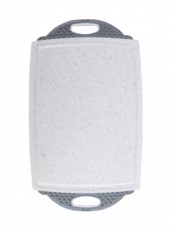 DEXAS Дошка для нарізання ПоліФібер Кокосова з ручками 18х25 см (білий/сірий) 6шт/пак