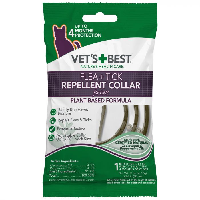 VET`S BEST Flea&Tick Repellent Collar for Cats 1шт 60 см