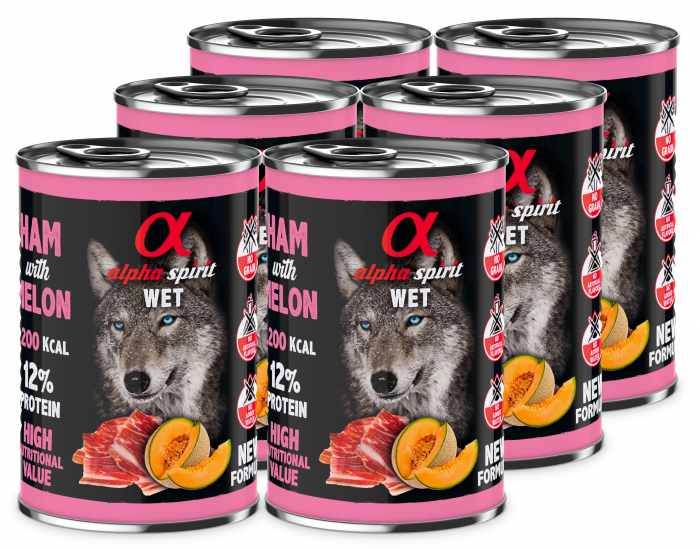 Альфа Спіріт Хем виз Мелон Едалт Дог консерва д/собак 6 шт х400г