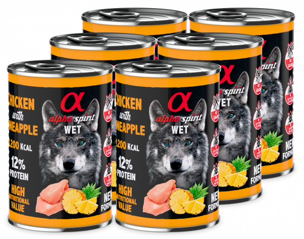 Альфа Спіріт Чікен виз Пайнеппл Едалт Дог консерва д/собак 6 шт х400г