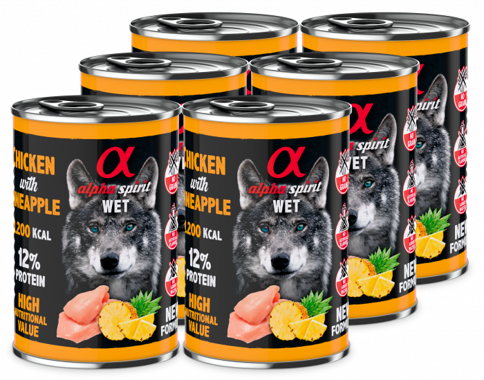 Альфа Спіріт Чікен виз Пайнеппл Едалт Дог консерва д/собак 6 шт х400г