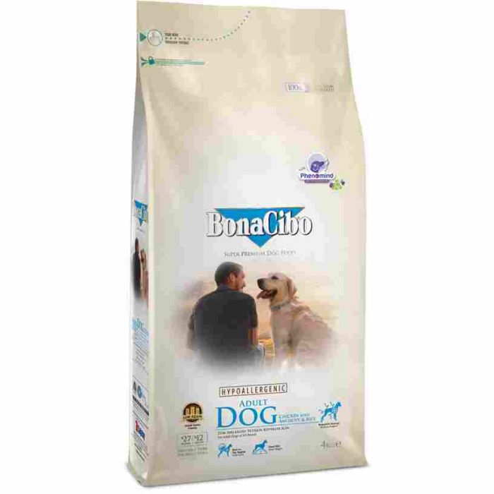 BonaCibo Adult Dog Chicken&Rice with Anchovy 4 kg