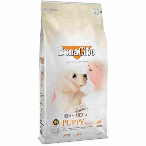 BonaCibo Puppy Chicken&Rice with Anchovy 15 kg