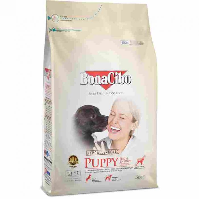 BonaCibo Puppy High Energy Chicken&Rice with Anchovy 3 kg