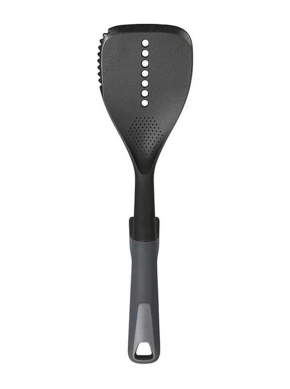 DEXAS Лопатка нейлон з перфорацією Турнер 2в1 34,3см (чорний/сірий) 6шт/пак