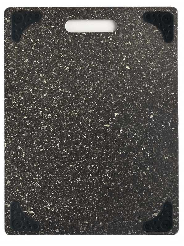 DEXAS Дошка для нарізання Хеві Граніт пластикова з кутиками 28х37см (сірий/чорний) 6шт/пак