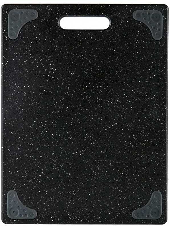 DEXAS Дошка для нарізання Міднайт Граніт пластик з кутиками 28х37см (т.сірий граніт/чорний) 6шт/пак