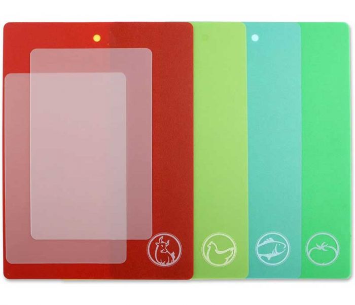 DEXAS Набір дошок ультратонких Чопматс д/наріз 6 шт 28х38см/19х28см (син,зел,жовт,черв,біл) 12шт/пак