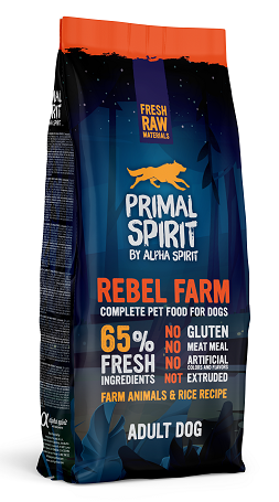 PRIMAL SPIRIT REBEL FARM DOG FOOD/Повнораціонний корм д/собак Ребел Фарм 12кг