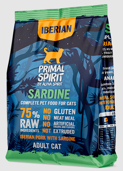 PRIMAL SPIRIT IBERIAN SARDINE CAT FOOD/Повнораціонний корм д/котів Іберіан Сардина 1 кг