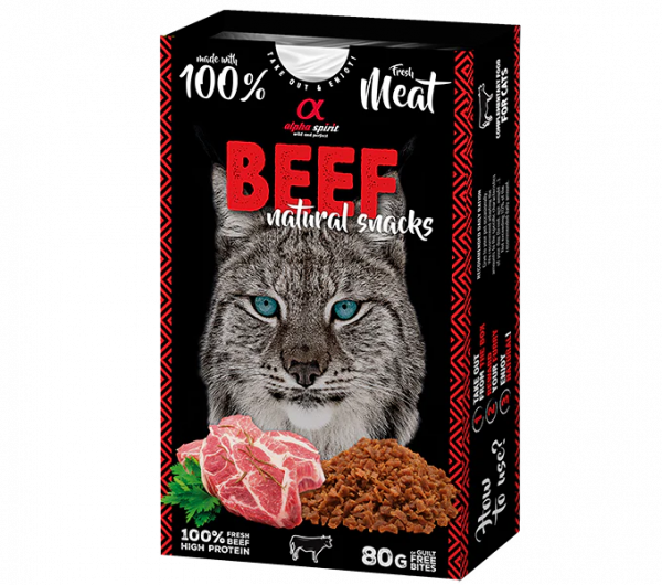 AS CAT NATURAL SNACK BEEF/Н/в ласощі д/котів Натурал Снек виз Біф 80 г