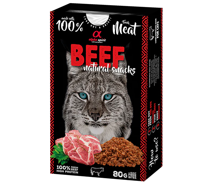 AS CAT NATURAL SNACK BEEF/Н/в ласощі д/котів Натурал Снек виз Біф 80 г