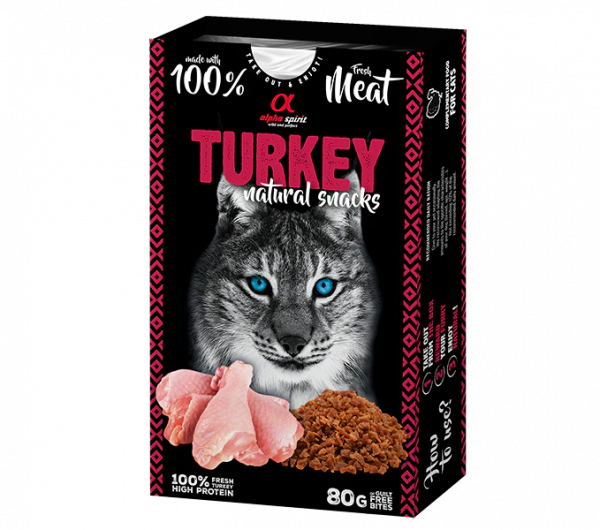 AS CAT NATURAL SNACK TURKEY/Н/в ласощі д/котів Натурал Снек виз Торкі 80 г