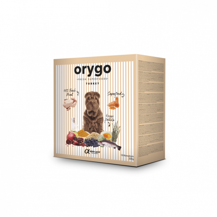 Orygo Turkey 3,6 kg box/Н/в корм д/дорослих собак Оріго Торкі 3,6 Кг (18х200г)