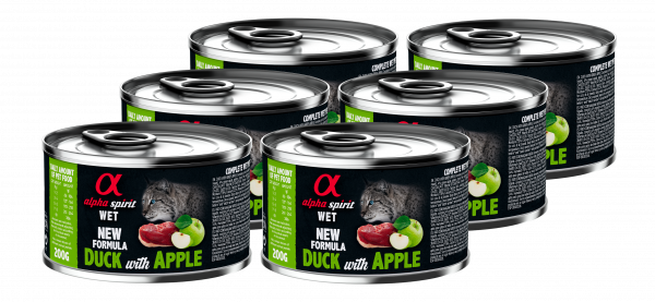 Альфа Спіріт Дак виз Грін Еппл  Едалт Кет консерва д/котів 6 шт х200г