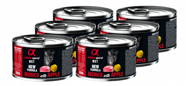 Альфа Спіріт Іберіан Порк виз Йеллов Еппл  Едалт Кет консерва д/котів 6 шт х200г