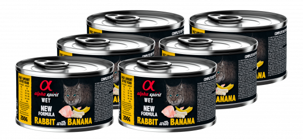 Альфа Спіріт Реббіт виз Банана Едалт Кет консерва д/котів 6 шт х200г