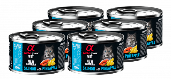 Альфа Спіріт Салмон виз Пайнеппл Едалт Кет консерва д/котів 6 шт х200г